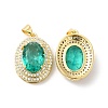 Real 16K Gold Plated Brass Micro Pave Cubic Zirconia Pendants ZIRC-L103-061G-2