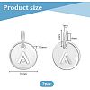 2Pcs 925 Sterling Silver Hollow Flat Round Charms with Jump Rings STER-PH0002-83A-2