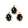 Natural Black Onyx(Dyed & Heated) Oval Charms STAS-I325-144G-01-1