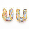 Brass Micro Pave Cubic Zirconia Pendants KK-N254-06G-U-1