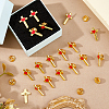24Pcs Cross with Heart Alloy Enamel Lapel Pin Backs for Backpack Clothes JEWB-FG0001-59G-9