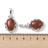 Natural Red Jasper Oval Pendants G-NH0025-15P-11-3