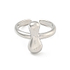 Brass Letter Open Cuff Rings for Women RJEW-G313-01I-P-2
