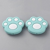 Paw Print Food Grade Eco-Friendly Silicone Focal Beads SIL-SZC0003-06E-1