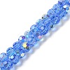Electroplate Glass Beads Strands GLAA-Q099-E01-01-1