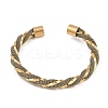 Ion Plating(IP) 304 Stainless Steel Cuff Bangles for Women STAS-M023-18C-3