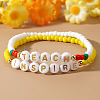 2Pcs 2 Colors Teachers' Day Glass Seed Beaded Stretch Bracelets Set for Women ES5495-1-2