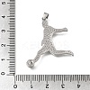 Brass Micro Pave Clear Cubic Zirconia Pendants CU-CBA108A-08P-3