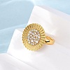 Brass Micro Pave Cubic Zirconia Cuff Rings RJEW-D323-04G-1