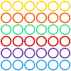 120Pcs 6 colors Plastic Loose Leaf Book Binder Rings KY-CP0001-25B-7