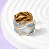 304 Stainless Steel Enamel Open Cuff Rings RJEW-L335-02D-G-4