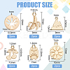 12Pcs 6 Styles Brass Charms KK-BC0010-13-2