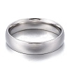 Non-Tarnish 304 Stainless Steel Flat Plain Band Rings STAS-I160-B-17mm-P-2