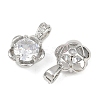 Brass Micro Pave Cubic Zirconia Charms KK-F906-01P-2