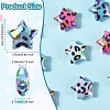 10Pcs UV Plating Opaque Rainbow Iridescent Acrylic Beads OACR-YW0005-03-3