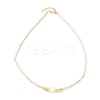 Synthetic Turquoise & Natural Pearl Beaded Necklace NJEW-M201-02A-2