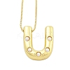 Brass & Plastic Pearl Letter Pendant Box Chain Necklaces for Women NJEW-U017-01G-21-1