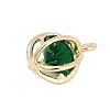 Rack Plating Brass with Cubic Zirconia Pendants KK-Q018-08G-2