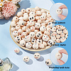 120Pca 6 Styles Printed Wood European Beads WOOD-AR0001-39-4