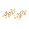 Brass Pave Clear Cubic Zirconia Word Love Links/Connector Charms KK-T077-65G-2