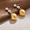 Round Brass Dangle Stud Earrings for Women EJEW-U055-24GP-1
