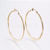 304 Stainless Steel Big Hoop Earrings EJEW-F105-18G-1