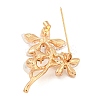 Alloy Crystal Rhinestone Flower Brooch JEWB-U006-14KCG-2