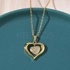 Brass Heart Pendant 304 Stainless Steel Chain Necklaces for Women NJEW-D341-03G-3