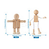 Unfinished Blank Wooden Robot Toys AJEW-TA0001-03-8