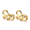 Ion Plating(IP) 304 Stainless Steel Bowknot Stud Earrings EJEW-C114-33G-2