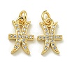 Rack Plating Brass Micro Pave Cubic Zirconia Pendants KK-K386-02K-G-1