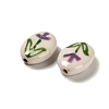 Flower Theme Printed Handmade Porcelain Beads LS-LAMP-D303-06E-04-3