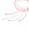 2Pcs 2 Colors Peach Blossom Braided Cord Bracelet BJEW-JB07610-02-5