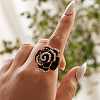 Adjustable Alloy Rhinestone Finger Rings for Women TP7794-3-2