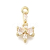 Brass Pave Cubic Zirconia Pendants KK-Q048-26G-1