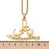 201 Stainless Steel Arabic Pendant Box Chain Necklaces for Women Men NJEW-R013-04G-5