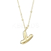 1Pc Initial Letter Brass Pendant Necklaces NJEW-YW0001-24Y-1