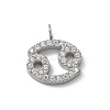 304 Stainless Steel Micro Pave Cubic Zirconia Charms STAS-Z107-09P-04-1