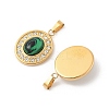 Synthetic Malachite Oval Pendants STAS-L280-15G-2