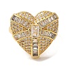 Brass Micro Pave Cubic Zirconia Cuff Rings for Women RJEW-G325-06G-2
