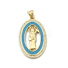 Brass Micro Pave Clear Cubic Zirconia Pendants KK-A221-03B-G-1