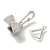 Brass Micro Pave Clear Cubic Zirconia Fold Over Clasps KK-K389-128P-2