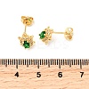 Tortoise Brass Micro Pave Cubic Zirconia Stud Earrings EJEW-A135-04G-5