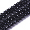 Natural Dyed & Heated Black Onyx Beads Strands G-F596-28-3mm-1
