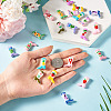 22Pcs 11 Colors Painted Glass Beads Enamel Beads BLOW-TA0001-09-7