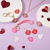Beadthoven 30Pcs 6 Colors Valentine's Day Opaque Acrylic Pendants SACR-BT0001-03-16