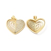 Brass Micro Pave Clear Cubic Zirconia Pendants ZIRC-L103-043G-1