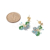 Glass Beaded Butterfly Dangle Stud Earring EJEW-JE05135-3