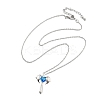 Brass Cubic Zirconia Wing Cross Pendant Necklaces for Women NJEW-C067-07P-02-4
