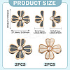 4Pcs 2 Colors Flower Alloy Enamel Adjustable Jean Button Pins DIY-TA0014-92-4